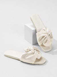 Silky Satin Bow Slippers (Various Colors)