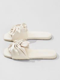 Silky Satin Bow Slippers (Various Colors)