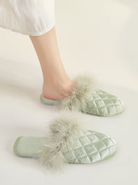 Cozy Fall & Winter Silk Satin Slippers (Various Colors)