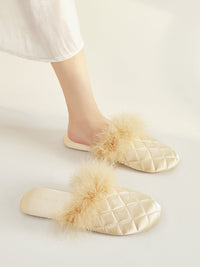 Cozy Fall & Winter Silk Satin Slippers (Various Colors)