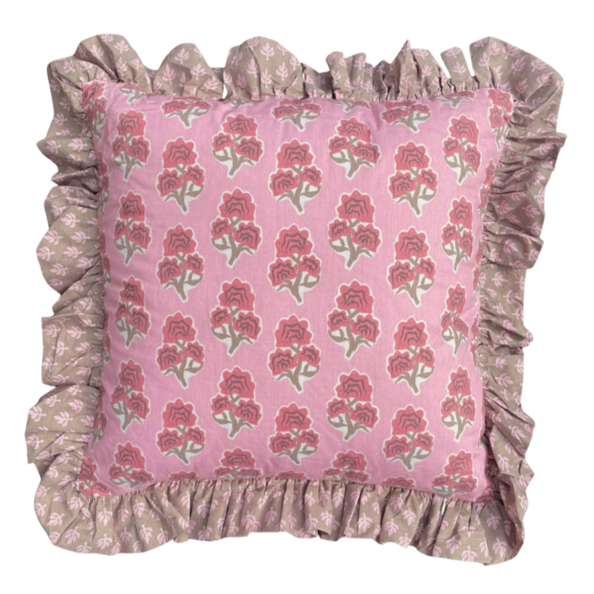 Vera Rouge Ruffle Pillow - Square (Various Sizes)