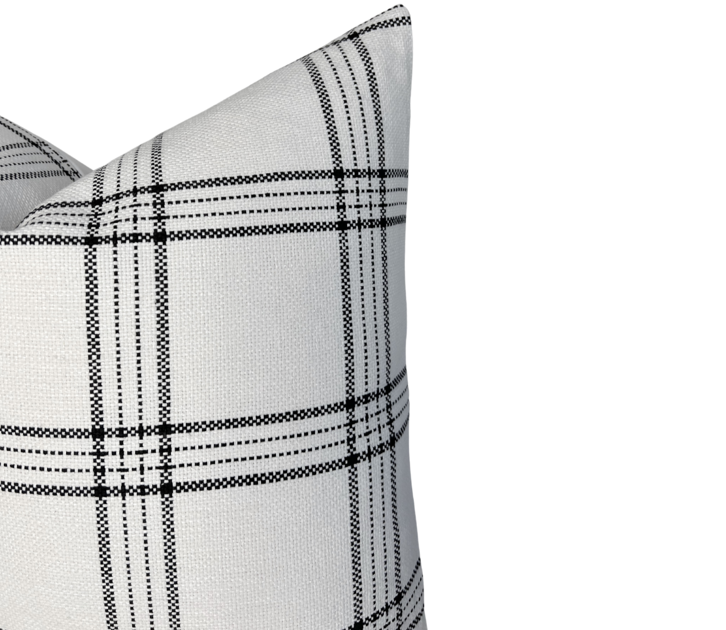 Dundee Pillow Cover in Ivory and Black (Various Sizes)