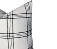 Dundee Pillow Cover in Ivory and Black (Various Sizes)