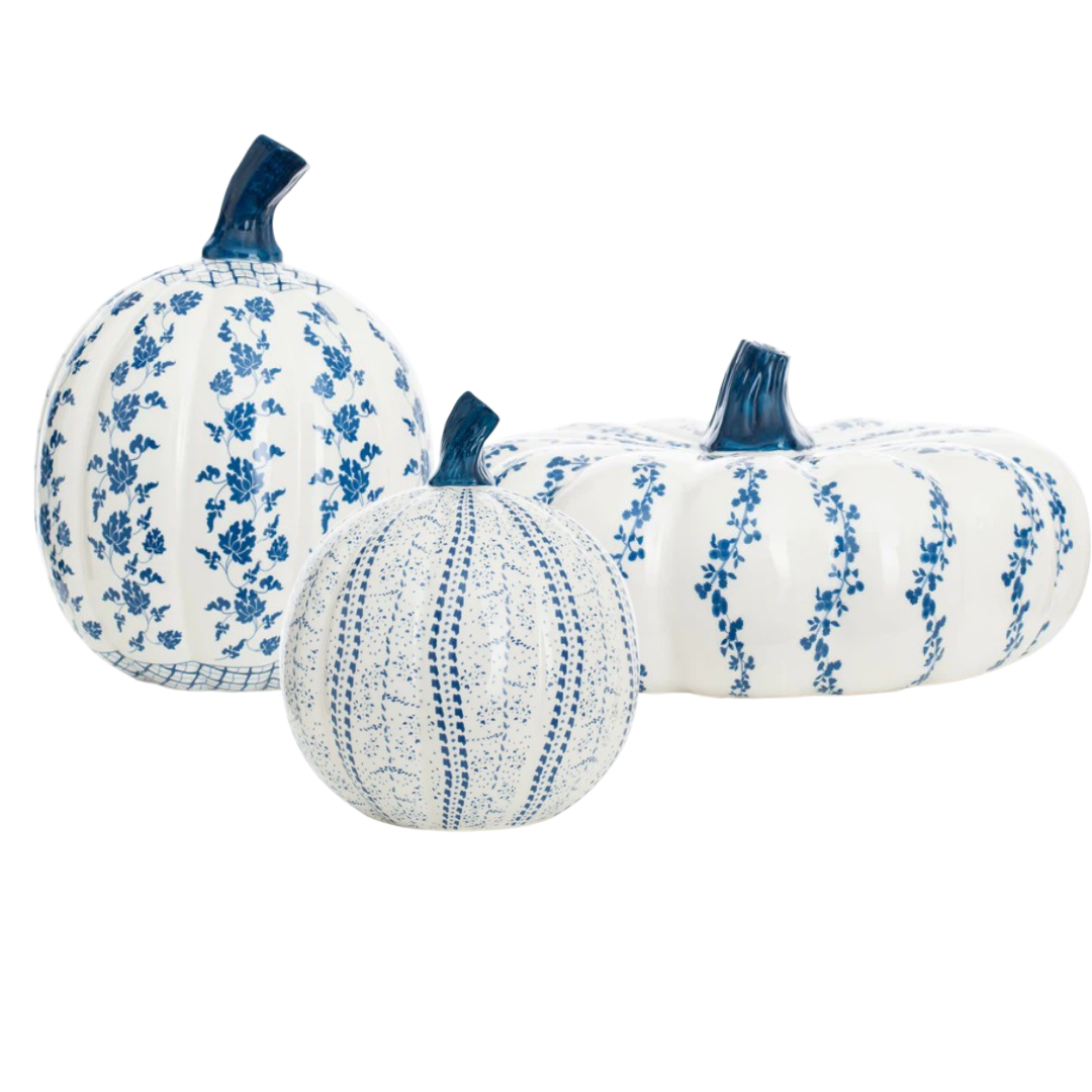 Porcelain Pumpkin Trio