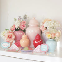 "Love is in the Air" Ginger Jars in Cherry Blossom Pink (Various Sizes)