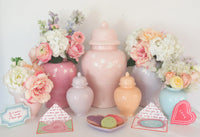 "Love is in the Air" Ginger Jars in Cherry Blossom Pink (Various Sizes)