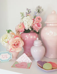 "Love is in the Air" Ginger Jars in Cherry Blossom Pink (Various Sizes)