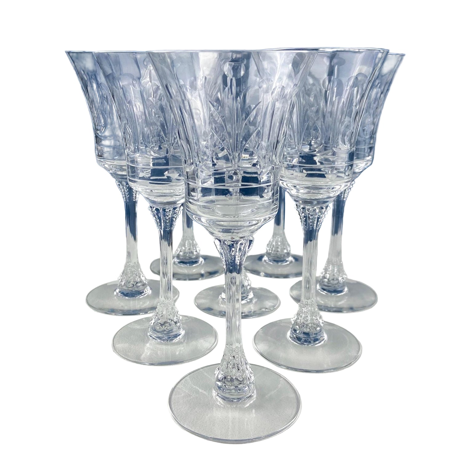 Vintage Heisey “Danish Princess” Crystal Goblets – Set of 8