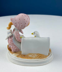 Lefton Porcelain Figurine – Little Girl Feeding Goose “Giving is Loving”