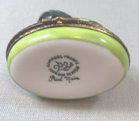 Limoges France Porcelain Box Bird On Lid Collectible Brass Trim