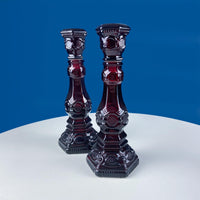 Vintage Avon Cape Cod Ruby Red Glass Dessert Set – 25 Piece Roman Rosette Pattern
