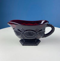 Vintage Avon Cape Cod Ruby Red Glass Dessert Set – 25 Piece Roman Rosette Pattern