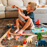Wooden Train Set 110 Pcs