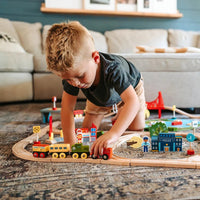 Wooden Train Set 110 Pcs