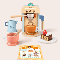 Play Kitchen Accessories – Children’s Coffee Maker: Wooden Kids Play Coffee Maker Set
