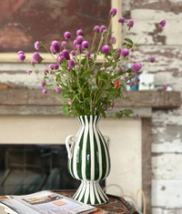 Colibri Striped Vase, Olive Green