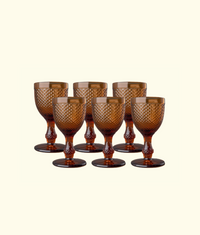 Stemmed White Wine Glass, Dark Amber