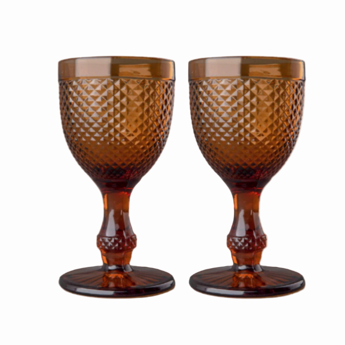 Stemmed Water Glass, Dark Amber
