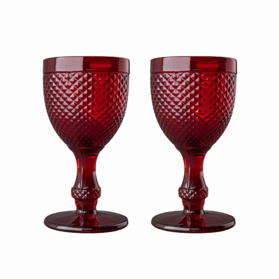 Stemmed Water Glass, Red