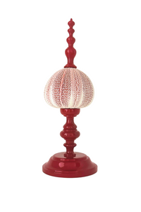 Noto Lacquered Sea Urchin Tall Object, Crimson