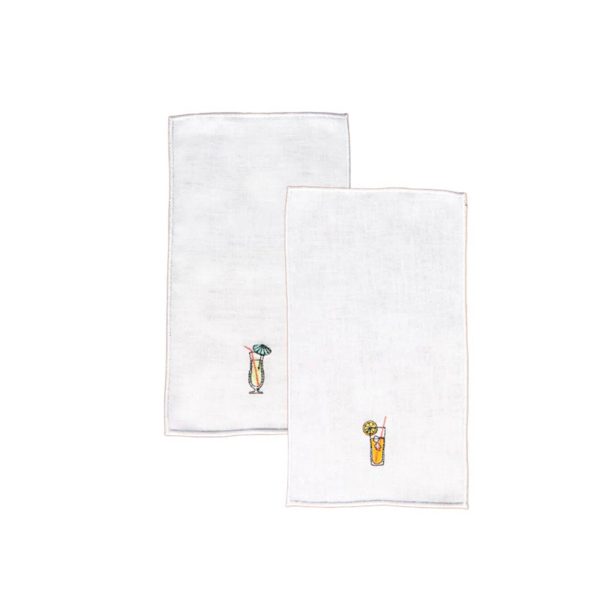 Aperitif Napkin Set, Orange / Green Mojito