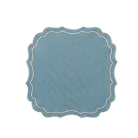 Scalloped Linen Placemats, Solesmes / Ivory