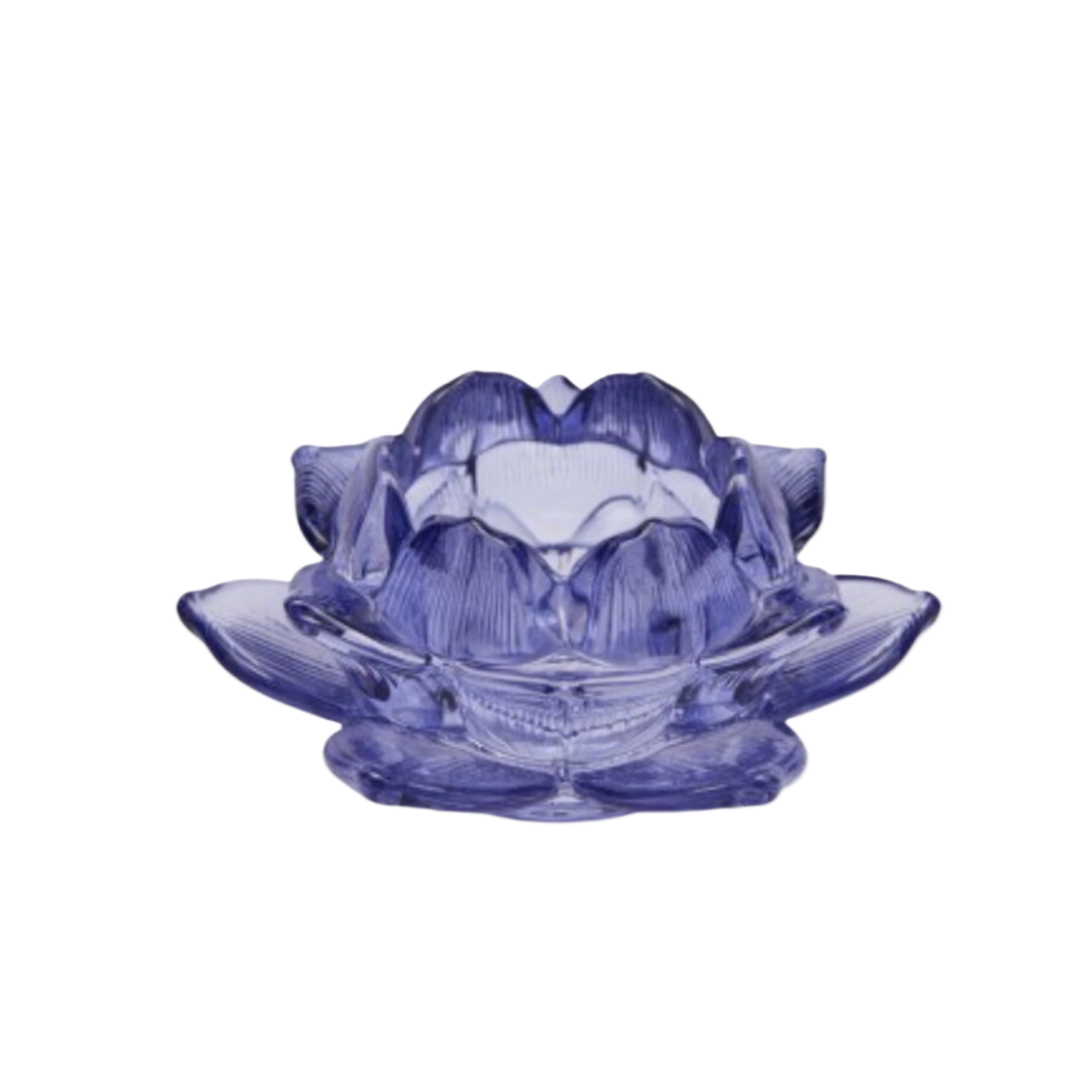Floral Glass Candle Holder, Blue