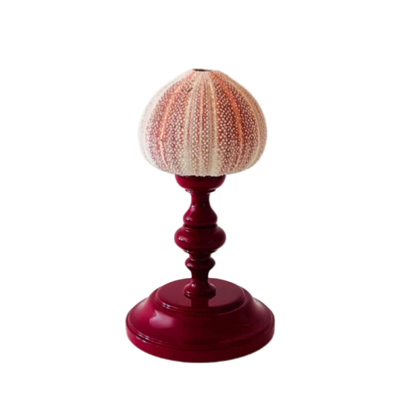 Noto Lacquered Sea Urchin Object, Crimson