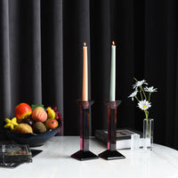 Pair of 9” Classy Crystal Candlesticks (Various Colors)