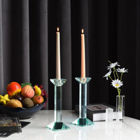 Pair of 9” Classy Crystal Candlesticks (Various Colors)