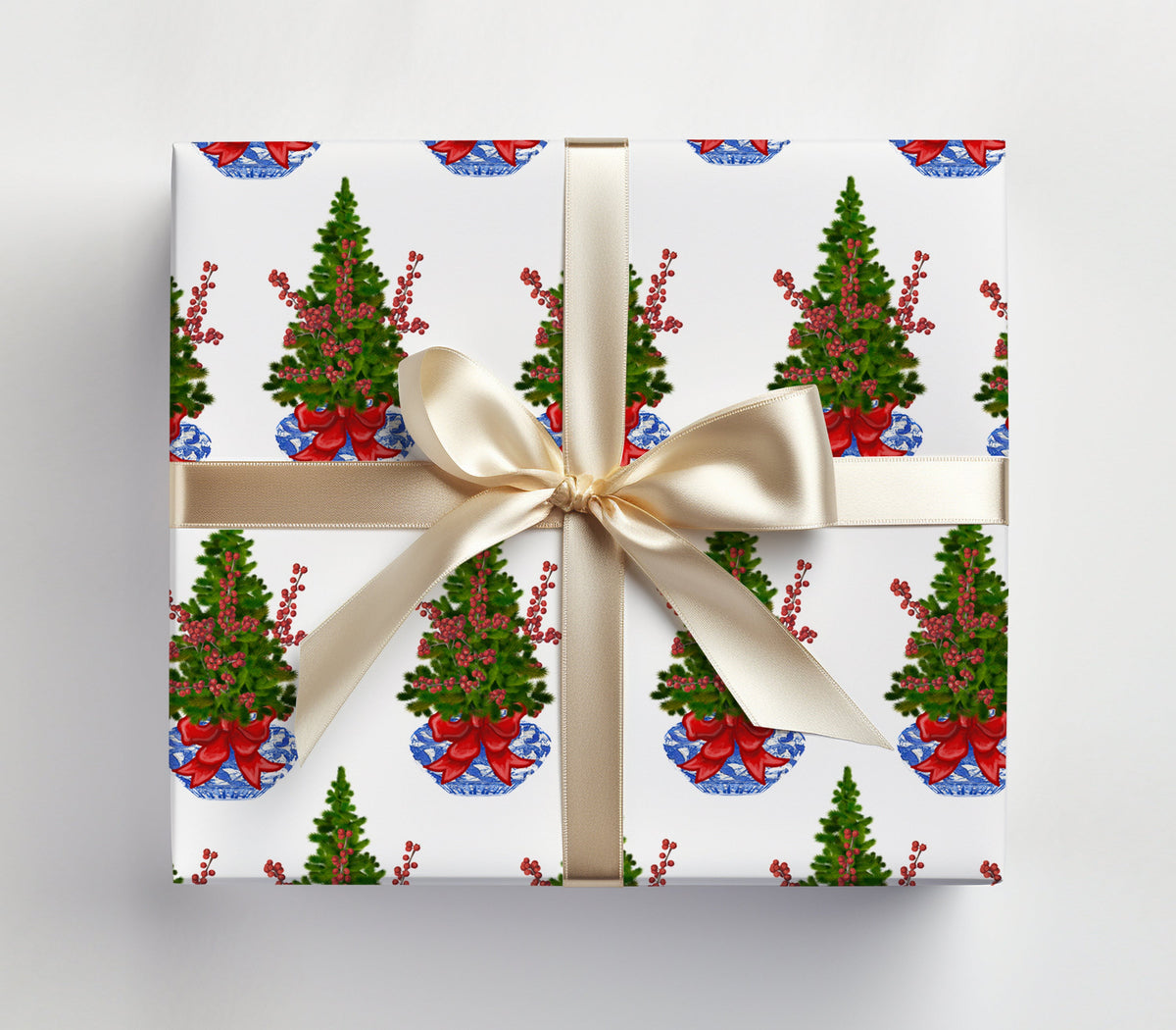 Chinoiserie Christmas Gift Wrap (Sold as Set w/ Gift Tags or Separately)