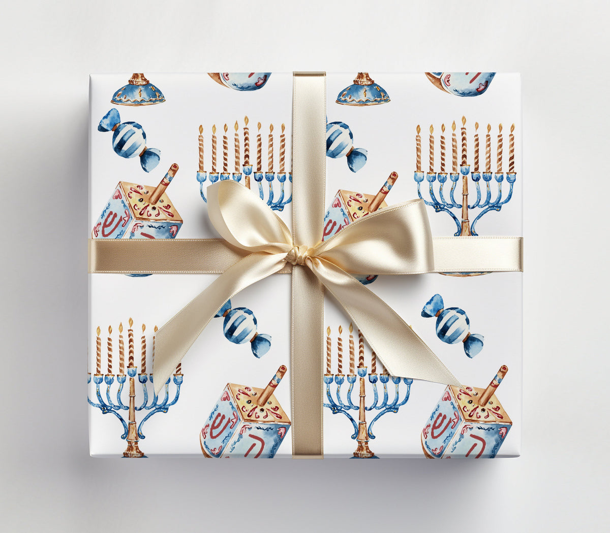 Hanukkah Gift Wrap as Set w/ Gift Tags or
