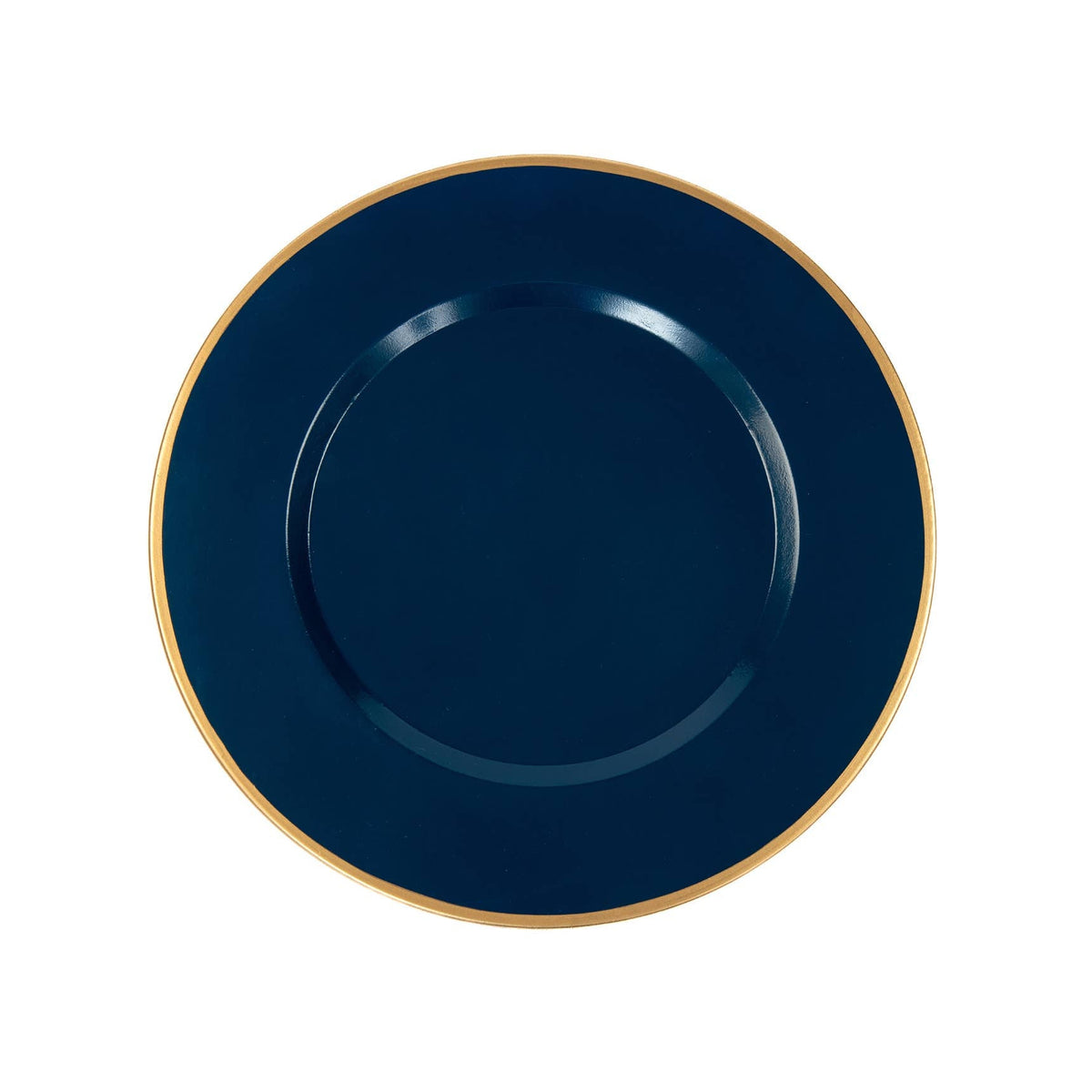 Indigo Blue Round Charger w/ Gold Trim - Set of 2