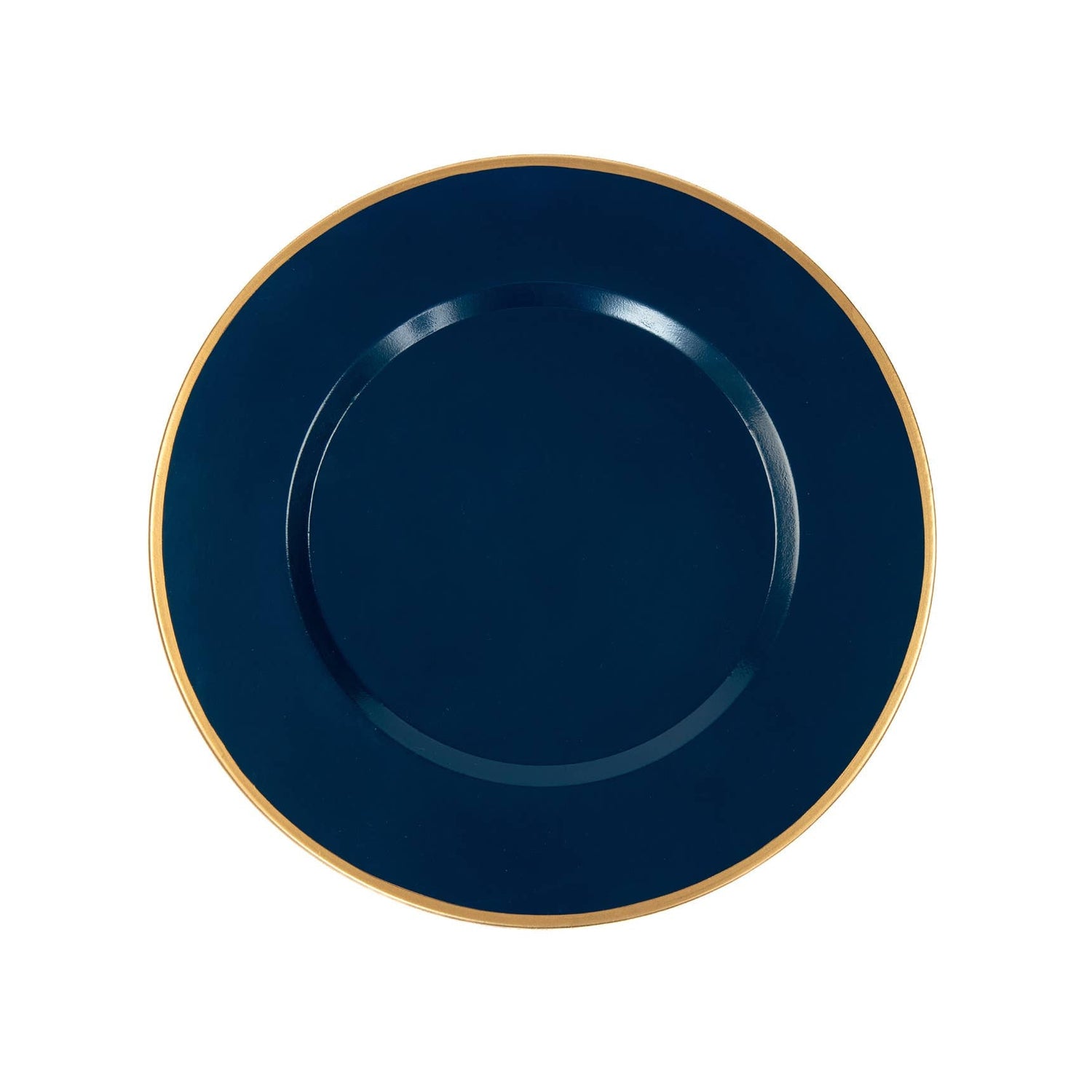 Indigo Blue Round Charger w/ Gold Trim - Set of 2
