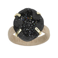 Rustic Druzy Napkin Rings – Black (Set of 4)
