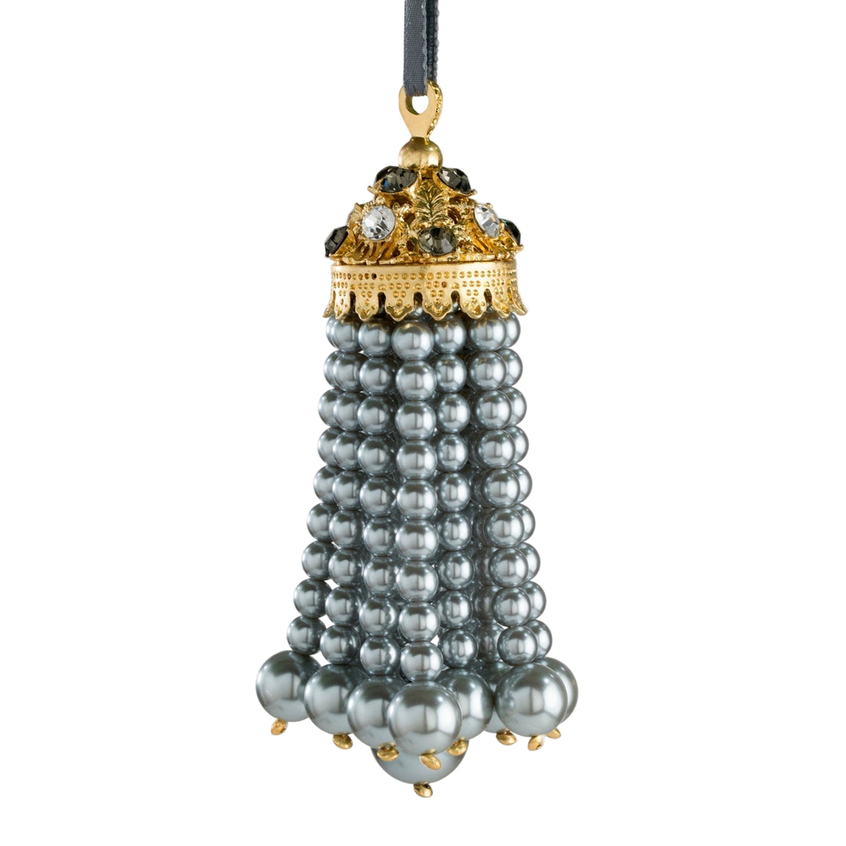 Hanging Ornament Pearl Tassel, Grey