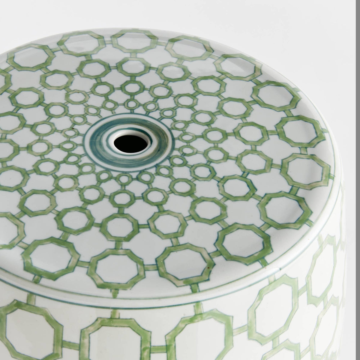 Imperial Link Green and White Chinoiserie Stool