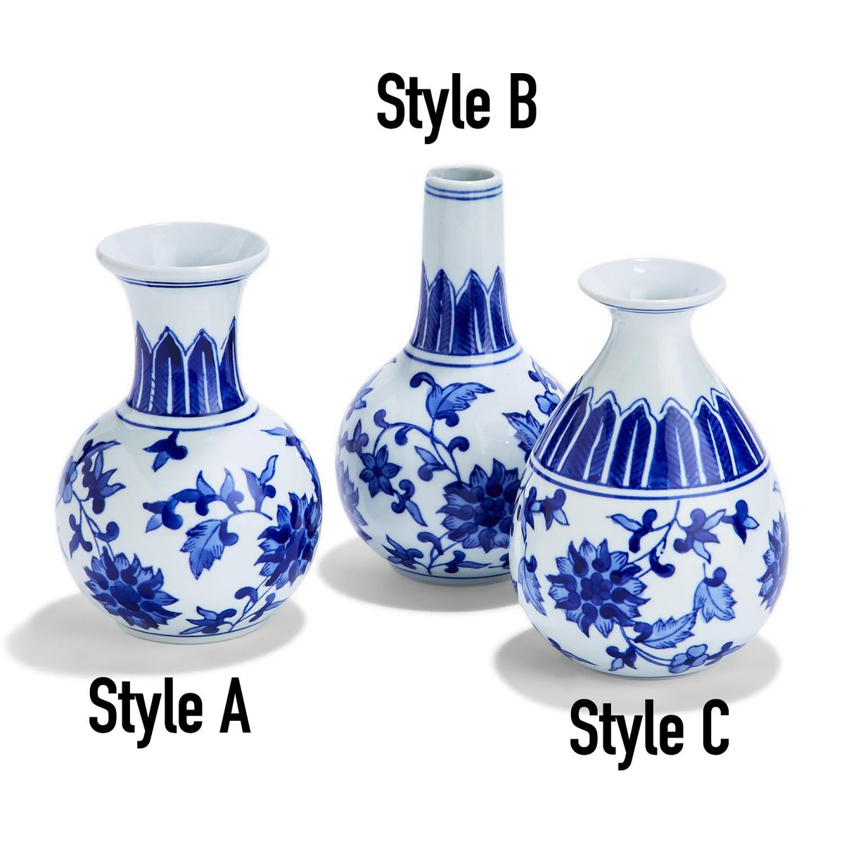 Chinoiserie Mediterranean Canton Vases (Various Styles & Sizes)