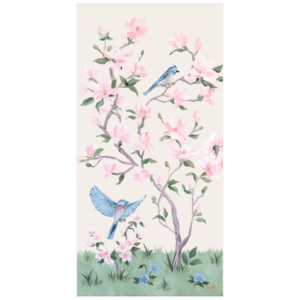 May – Ivory Chinoiserie Fine Art Print on Paper (Various Sizes)