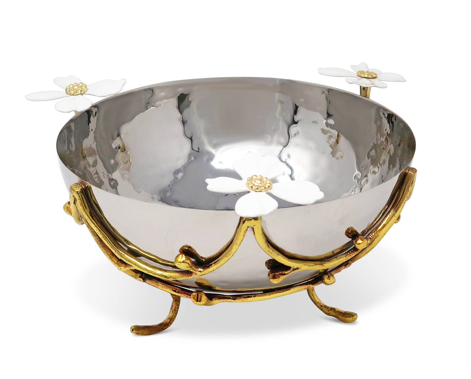 Silver Bowl with Daisy Accents