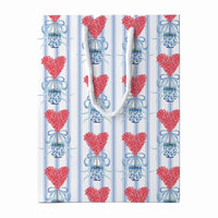 Blue Striped Heart Gift Bag