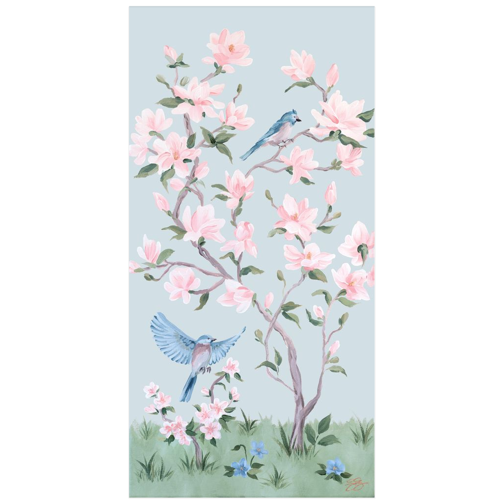 May – Blue Chinoiserie Fine Art Paper Print (Various Sizes)
