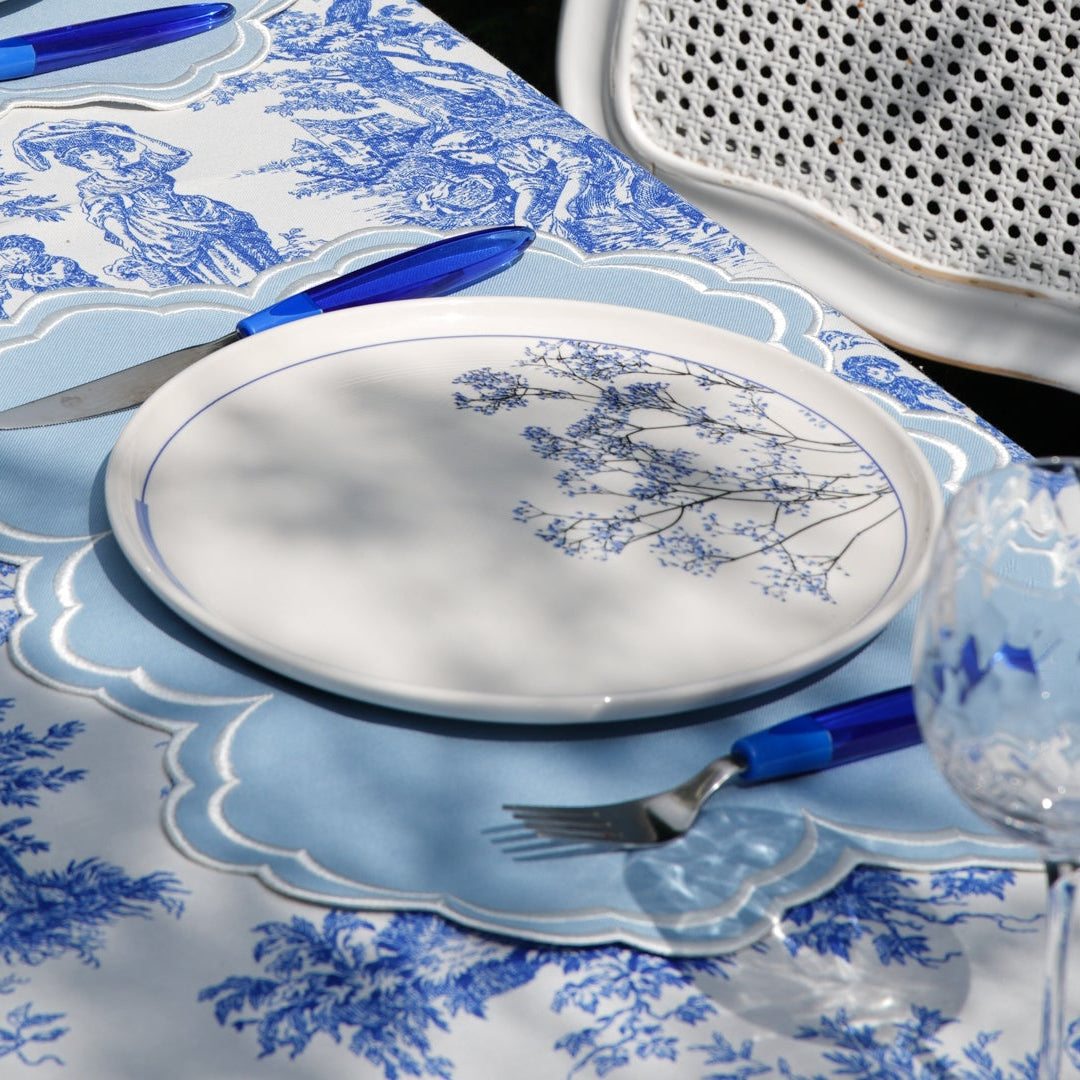 Aquelle Baby Blue Rectangle Fabric Placemat