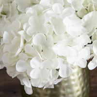 11” Artificial Hydrangea Arrangement in Gold Metal Vase (3 Colors)