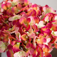 11” Artificial Hydrangea Arrangement in White Metal Vase (3 Colors)