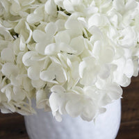 11” Artificial Hydrangea Arrangement in White Metal Vase (3 Colors)