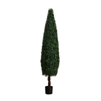 7’ UV Resistant Artificial Boxwood Topiary Cone Tree (Indoor/Outdoor)