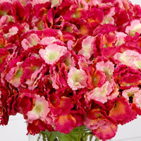 Signature Collection 18” Blooming Hydrangea Artificial Arrangement in Glass Vase (3 Colors)