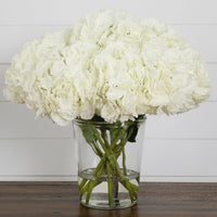 Signature Collection 18” Blooming Hydrangea Artificial Arrangement in Glass Vase (3 Colors)