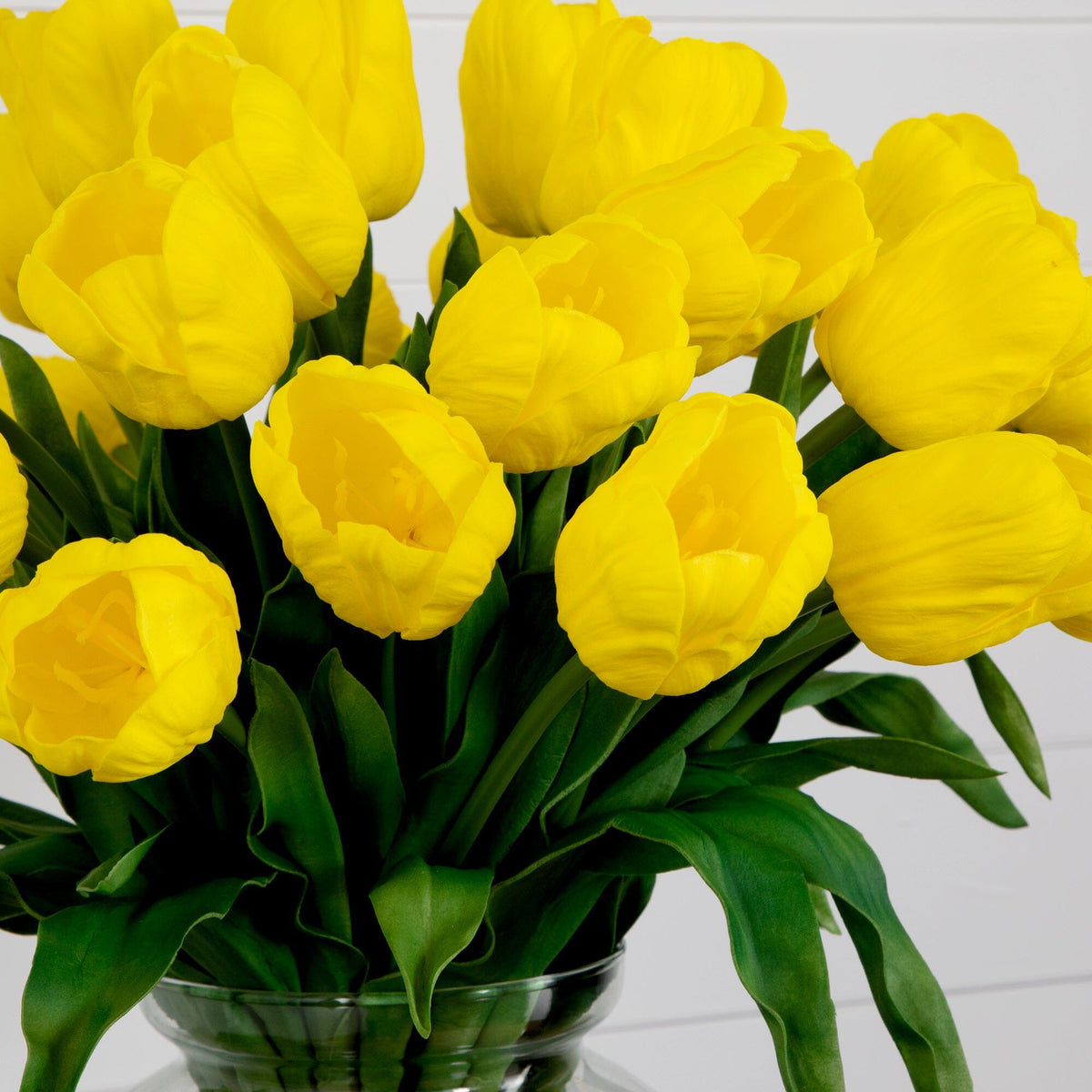 Signature Collection 24” Tulip Artificial Arrangement in Glass Vase (various colors)